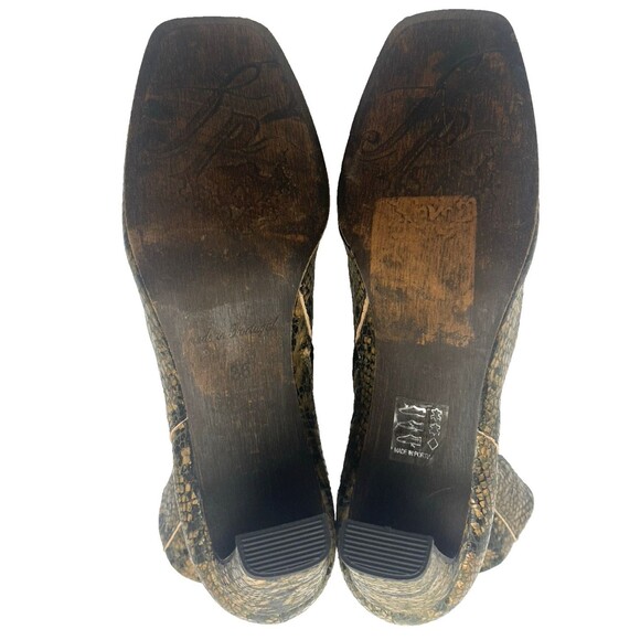 Free People Snakeskin Print Ankle Boots Zip Heels Size 36 US 6 Mobwife - Picture 8 of 16